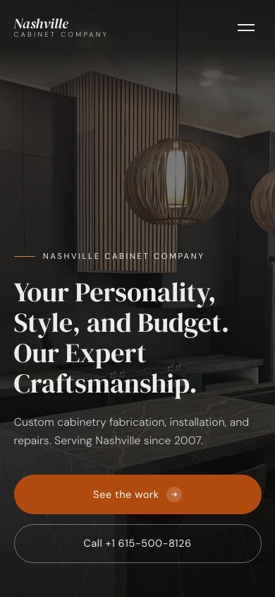 The new homepage on a phone