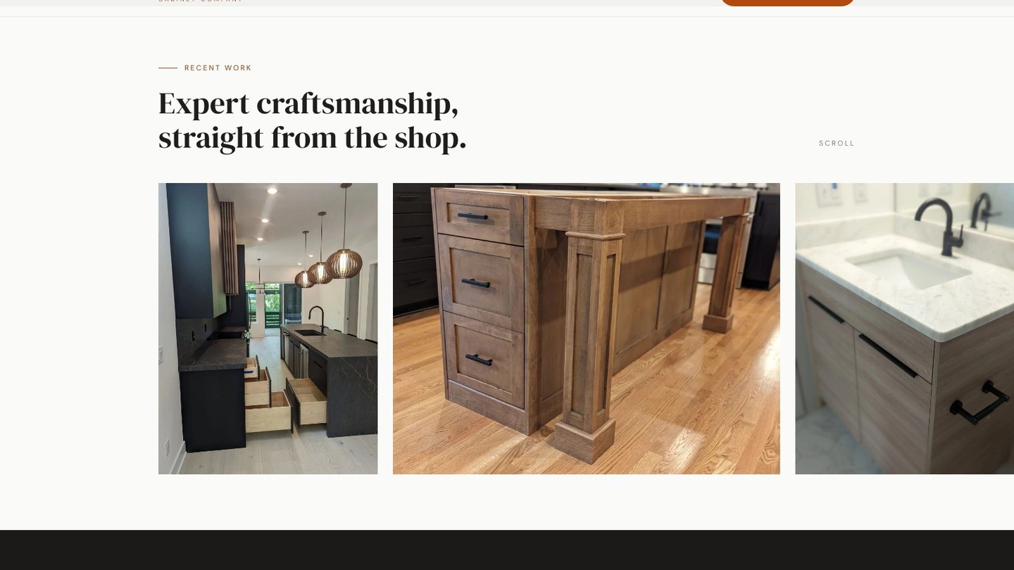 The gallery section of the new homepage