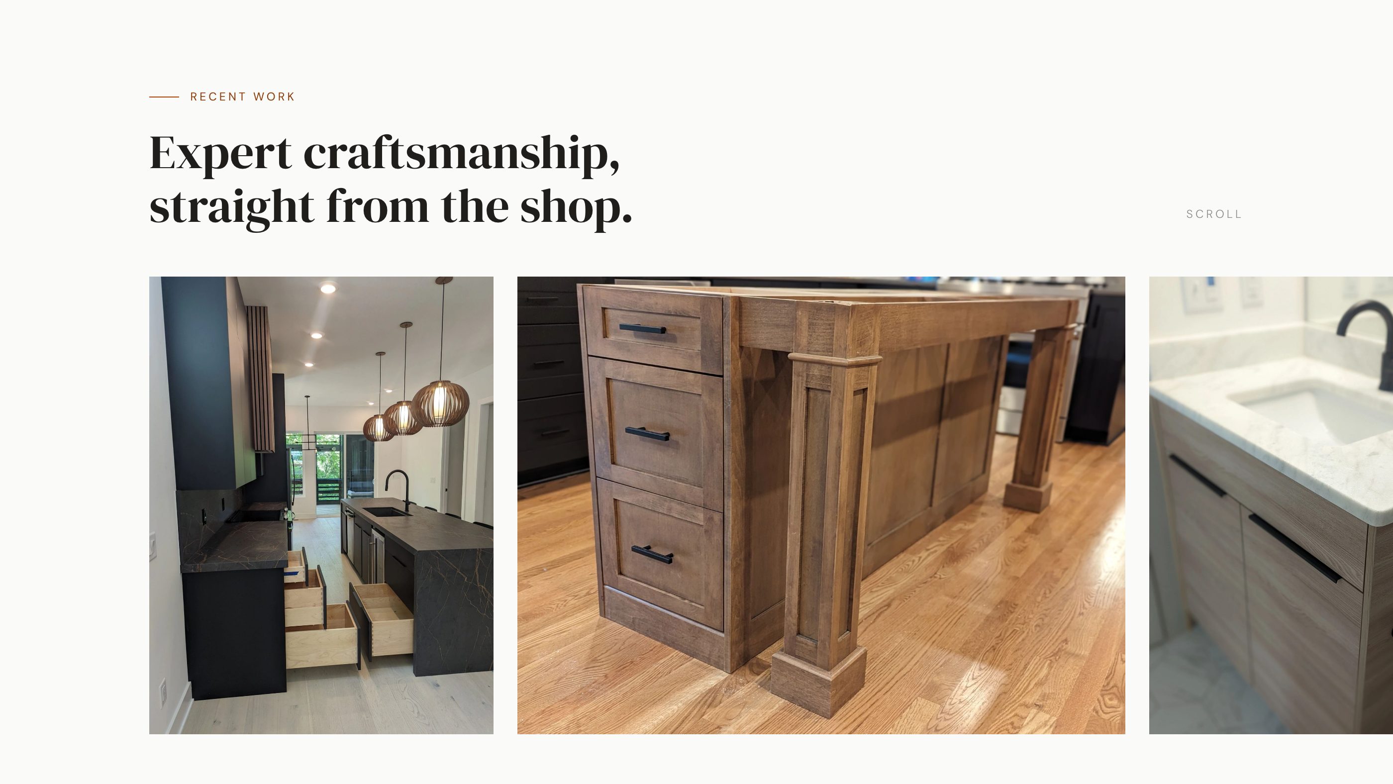 The gallery section of the new homepage